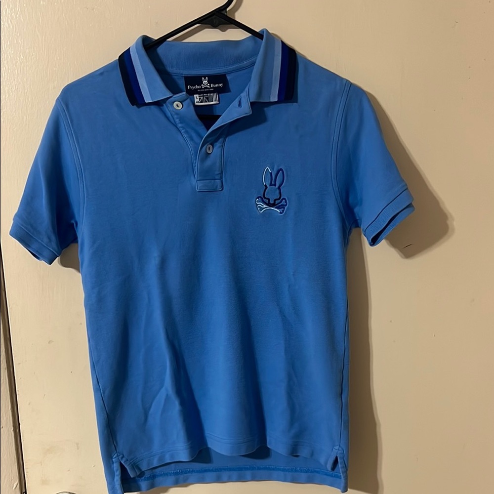 Psycho Bunny Kids Blue Polo Shirt Size L